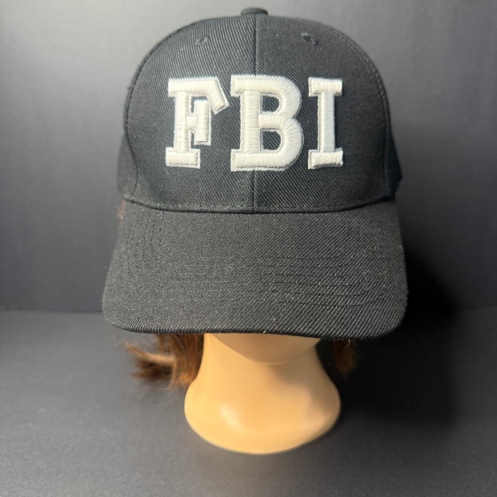 FBI Baseball Cap Black White Embroidered Sam's Cap Cosplay Halloween Costume